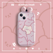 Classic Hao Han wind cartoon Little Bear Butterfly knot applicable iPhone13 Pro Max Apple 11 mobile phone shell 12 female X new XR Soft xsmax silica gel 7p 8plu