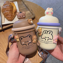 316 stainless steel portable cute thermos cup super cute strap children kindergarten kettle students high value Cup