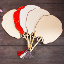 Blank rice paper fan hand-painted calligraphy classical banana fan Zen Palace fan Chinese style fan Japanese bamboo fan female