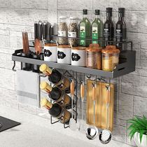 304 stainless steel kitchen shelf Multi-function wall-mounted knife holder without drilling seasoning kitchen storage rack