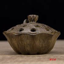 Antique red copper lotus fluffy multison multi-sun smoked incense stove tray incense stove Home Meditation Indoor Silent Sandalwood Stove Pendulum