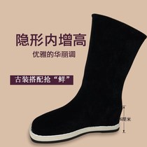 Officers and soldiers boots increased in Hanfu shoes Opera men and women ancient style shoes wedding shoes props ancient style photography cloth boots costume