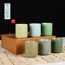 Longquan celadon six color household water cup tea cup ceramic cup set custom