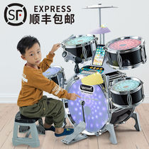 Baby childrens large drum set multi-function light beginner musical instrument 3-6 year old boy girl educational toy
