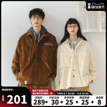 714street Tide Brand Corduroy Jacket Men and Women Spring and Autumn Vintage Jacket Couple Loose Casual Top