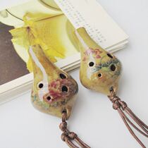 Vintage Ocarina 6 holes for beginners to send spectrum students for beginners Alto c-tone pottery Xun Adult performance small ocarina