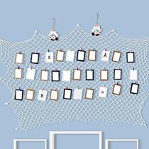 Nordic photo wall decoration arrangement photo clip hemp rope fishing net net background hanging wall creative DIY