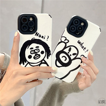 Funny cartoon graffiti for Apple 11 phone case set iphone13 12pro personality creative xr xsmax couples men and women new silicone fun cute cute cute little net red