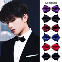 Bow bow tie male wedding groom wedding counter mens tie diamond Best man high-end gift boxed birthday gift