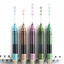 Dot stone retro color gel pen quick drying dark color gel pen special note special walking bead Jun type ball pen 0 5mm signature pen needle tube head test black carbon pen student use