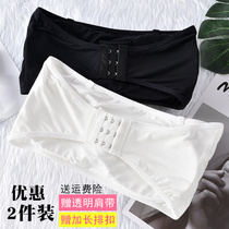 Non-slip buckle strapless breast wrap underwear womens belt chest pad black and white bra Joker anti-slip coat women