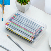 Plastic transparent brief pencil case pencil case pencil case fine art use sketch lead pencil case large capacity net red child pen bag pencil case male student girl cute pen case mask containing box