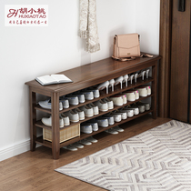Hu Xiaotao Nordic solid wood shoe shelf multi-layer dust-proof shoe changing stool can sit and store home simple door to put shoe cabinet