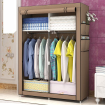 Simple wardrobe fabric steel frame assembly storage wardrobe dustproof folding locker dormitory bedroom home cloth wardrobe