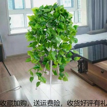 Simulation green dill pot fake flower hanging plant bonsai high-end plastic green plant air conditioning living room indoor hanging basket rattan