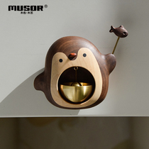 MUSOR Penguin and Crab Wind Bell Suction Door Style Doorbell Japanese Open Door Tip Ring Hanging Hanging Bells Housewarming Gift