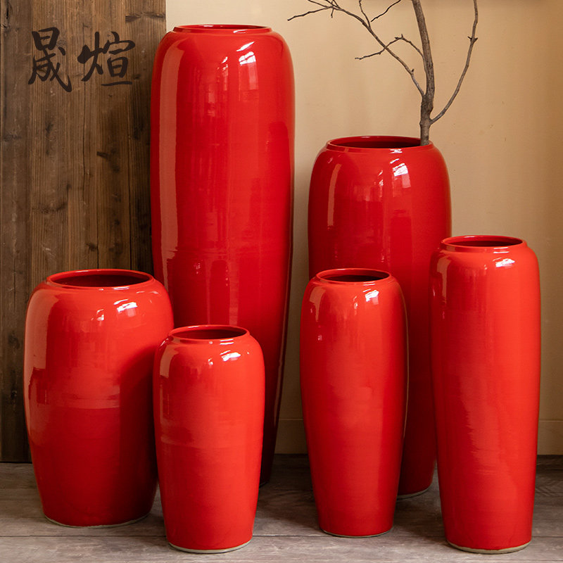 景德镇陶瓷落地红色大花瓶-景德镇陶瓷落地红色大花瓶促销价格、景德镇