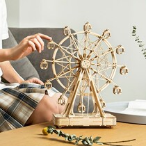 Handmade diy birthday gift creative boys and girls Music Box rotating Ferris wheel Sky City Wooden Music Box