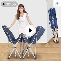 Outdoor chair can lie down folding bed single nap office lunch break lounge chair simple portable marching bed multi-function