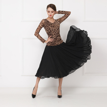 Modern DANCE SKIRT PRACTICE SKIRT PRACTICE BALLROOM DANCE CLOTHES SQUARE DANCE COSTUME SUIT LONG SLEEVE DANCE BAO WEN CHUN