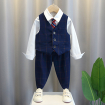 Boys dress spring and autumn childrens performance suit autumn baby handsome year old dress British style casual suit