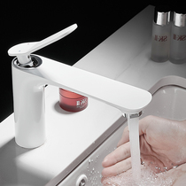 Full copper lengthened tap toilet bathroom wash face basin washbasin onstage white solar hot and cold water tap
