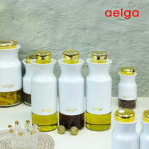 aelga Nordic oil pot glass oil bottle stainless steel colored vinegar pot soy sauce bottle kitchen seasoning bottle set household