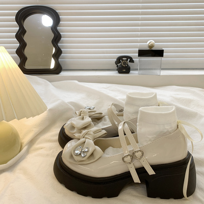 taobao agent Japanese JK Bow Little Leather Shoes Female Spring and Autumn Permanent Spring and Autumn Permanent Underwind Single Shoes Round Head Lolo Parmazhen shoes