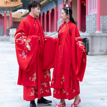 Red Dragon Han suit male couple costume Ancient style men fairy wedding dress Wedding dress ancient costume knight Chinese style woman elegant