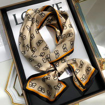 Hangzhou silk silk silk scarf women Spring Summer wild butterfly long double double double sided silk ribbon scarf
