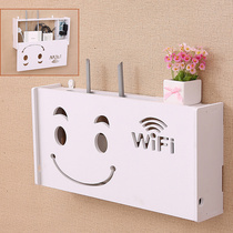 Wireless router storage box Wall-mounted WiFi shelf Cat decoration punch-free shelter box Set-top box shelf