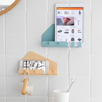 Large Number Paste Type Creative Phone Ipad Tablet Wall Charging Bracket Placement Rack Entrance Door Hung Key Hung Door Rear Bedroom Untractable Containing Hook 4 Hook Rack Sloth Waterproof Multipurpose Headboard Line