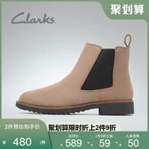claks its Lewomen shoes Inn Wind fashion retro classic temperament small square heel with Chelsea boot female short boot ankle boot