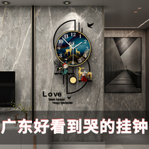 Shelf wall clock light luxury living room clock modern simple Net red air decorative clock Nordic hanging mute