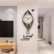 Light luxury wall clock Living room personality creative Nordic decorative clock Household fashion Modern simple atmospheric clock hanging wall