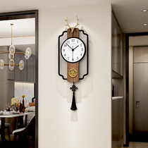 New Chinese creative clock wall clock living room home fashion hanging watch simple modern Chinese style decorative silent clock