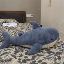 Cute shark sleeping with pillow plush toy cushions sofa bed with doll cloth doll gift woman