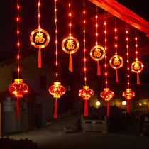 2022 Latest Big Red Lanterns Hung over New Year Led Lights Spring Festival Balcony Outdoor Adornment Arrangement