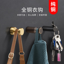 Pure copper in door hanging clothes hook wall-mounted wall Previous clothes hanger door rear cloister hooks into door Xuanguan hanging keyframe