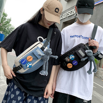 Chest bag mens fashion fashion trend backpack sports students shoulder bag female ins Joker simple running bag Small Satchel