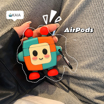 kaia fun cute robot airpods protective cover 2 generation Apple wireless Bluetooth Universal 1 2 generation silicone pro headphone cover airpods pro box anti scratch full