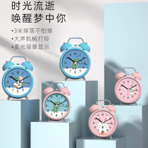Alarm clock Student bedside mute clock Simple creative multi-function small alarm Metal childrens bedroom luminous alarm table