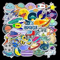  50 sheets into the planet rocket UFO astronaut cartoon graffiti stickers waterproof suitcase notebook water cup stickers