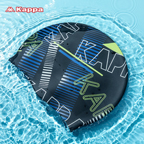 Kappa swimming cap men's silicone waterproof printing long hair special non-head ear protection ladies professional large hat