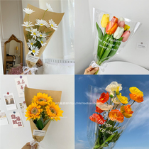 Small daisy tulip sunflower rose florist with flower bouquet of flower bouquet packaging simulation flower pendulum flapping props