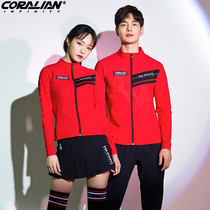Can Leyan badminton suit mens and womens long sleeve thin jacket Spring and Autumn New Fashion Casual Korean sports jacket