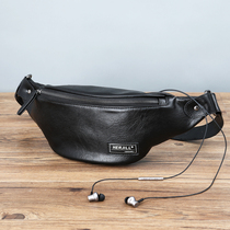 Mens running bag Korean leisure shoulder bag outdoor sports multifunctional shoulder backpack soft leather mens bag tide chest bag