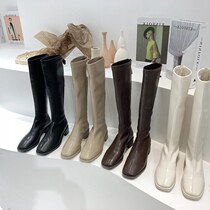 Long boots autumn and winter new middle heel boots women's boots but knee boots net red thin boots high boots