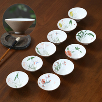 Hand-painted Kung Fu Tea Cup ceramic master Cup personal tea cup single small Cup Cup bucket tea set