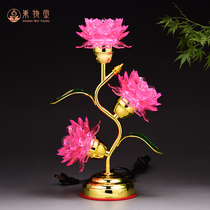 Lotus lamp Buddha lamp long light led colorful household Buddha lamp Buddha front plug-in decorative lamp